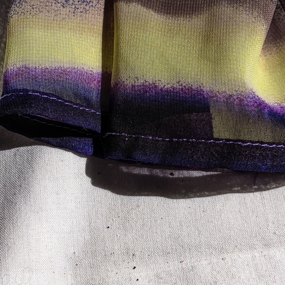 Chicos semi sheer sz 0 (Women's 6-8) dark pastels with front knot blouse! - Picture 4 of 9